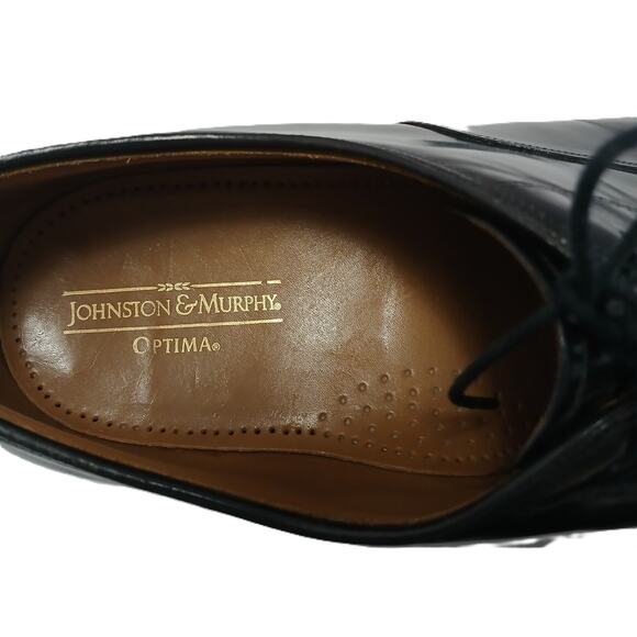 Johnston Murphy Melton Cap Toe Oxford Optima Black Shoes Men's Size 12 D/B - Picture 5 of 9